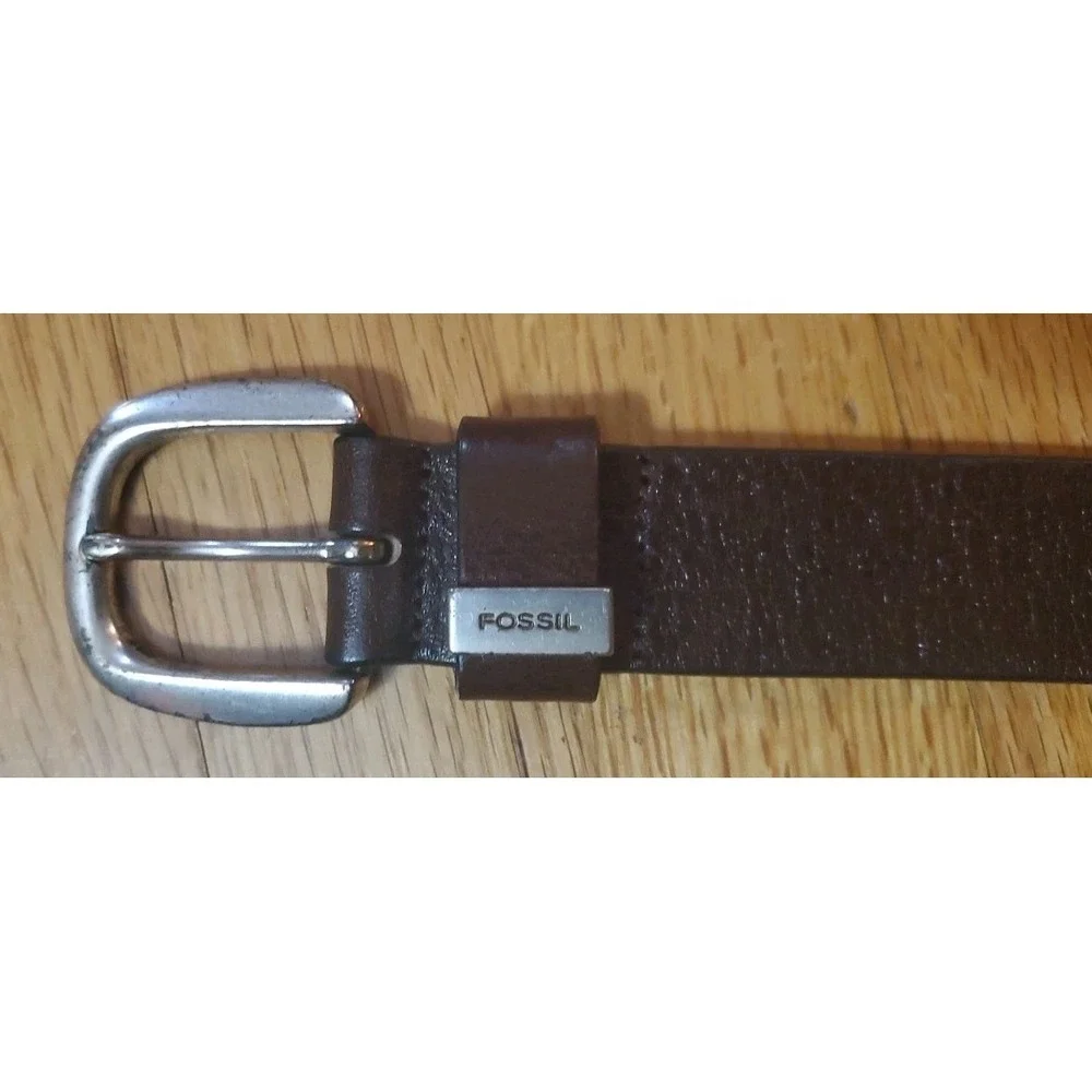 Fossil leather belt
